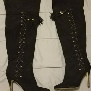 Thigh High Heeled Boots